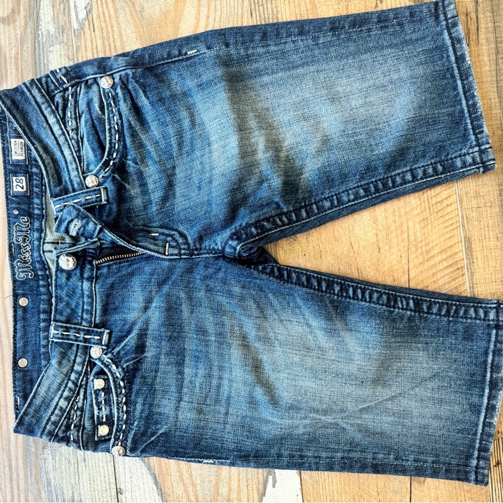 Miss Me Blue Jean Shorts with Classic Wash